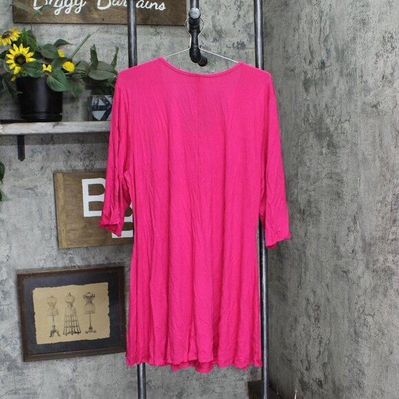 NWT 24seven Comfort Apparel Womens Plus Size Tunic Top P020204 2X Pink - Picture 4 of 6